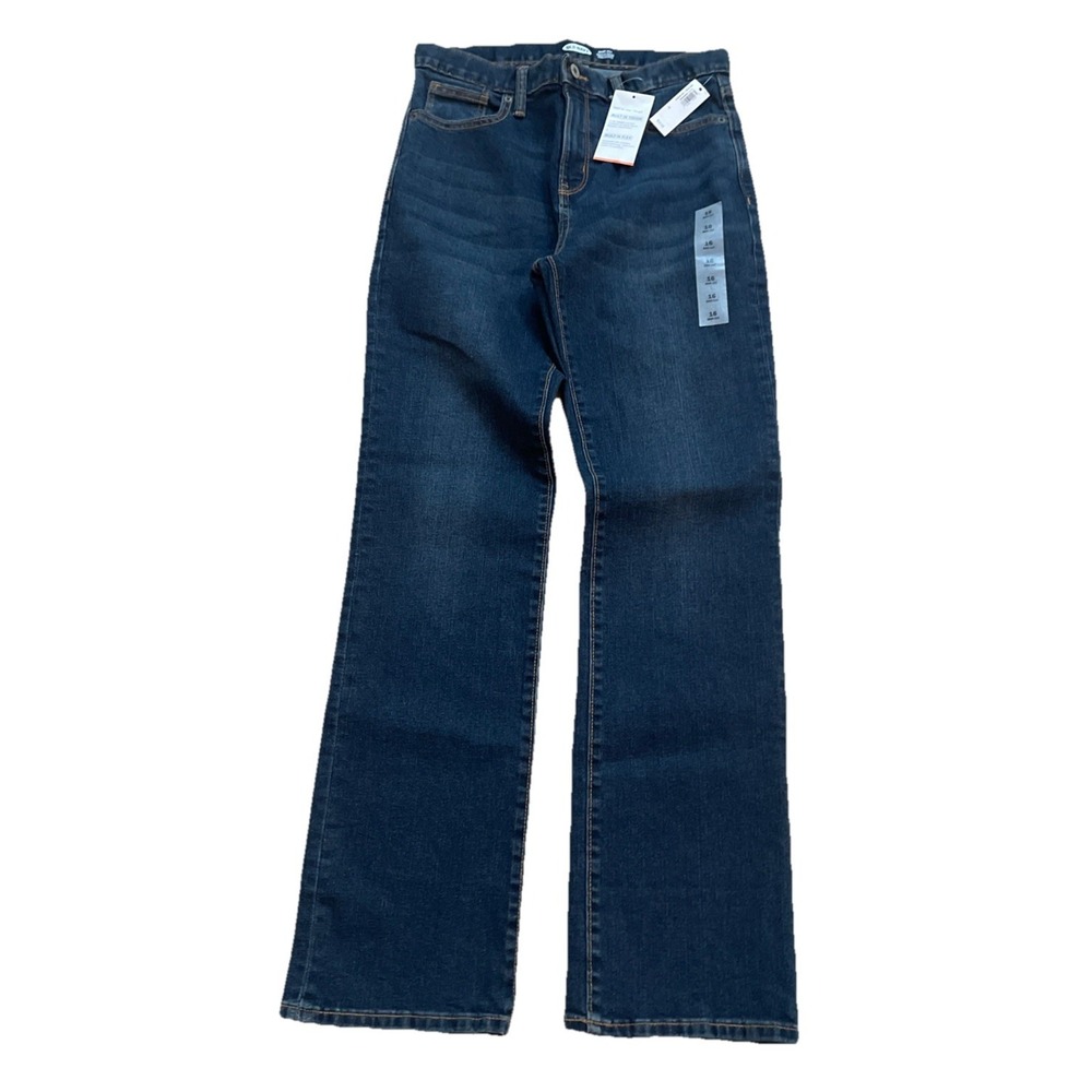 Old Navy Denim Jeans Women's 16 Blue Denim Cotton Medium Wash Bootcut Flex NWT